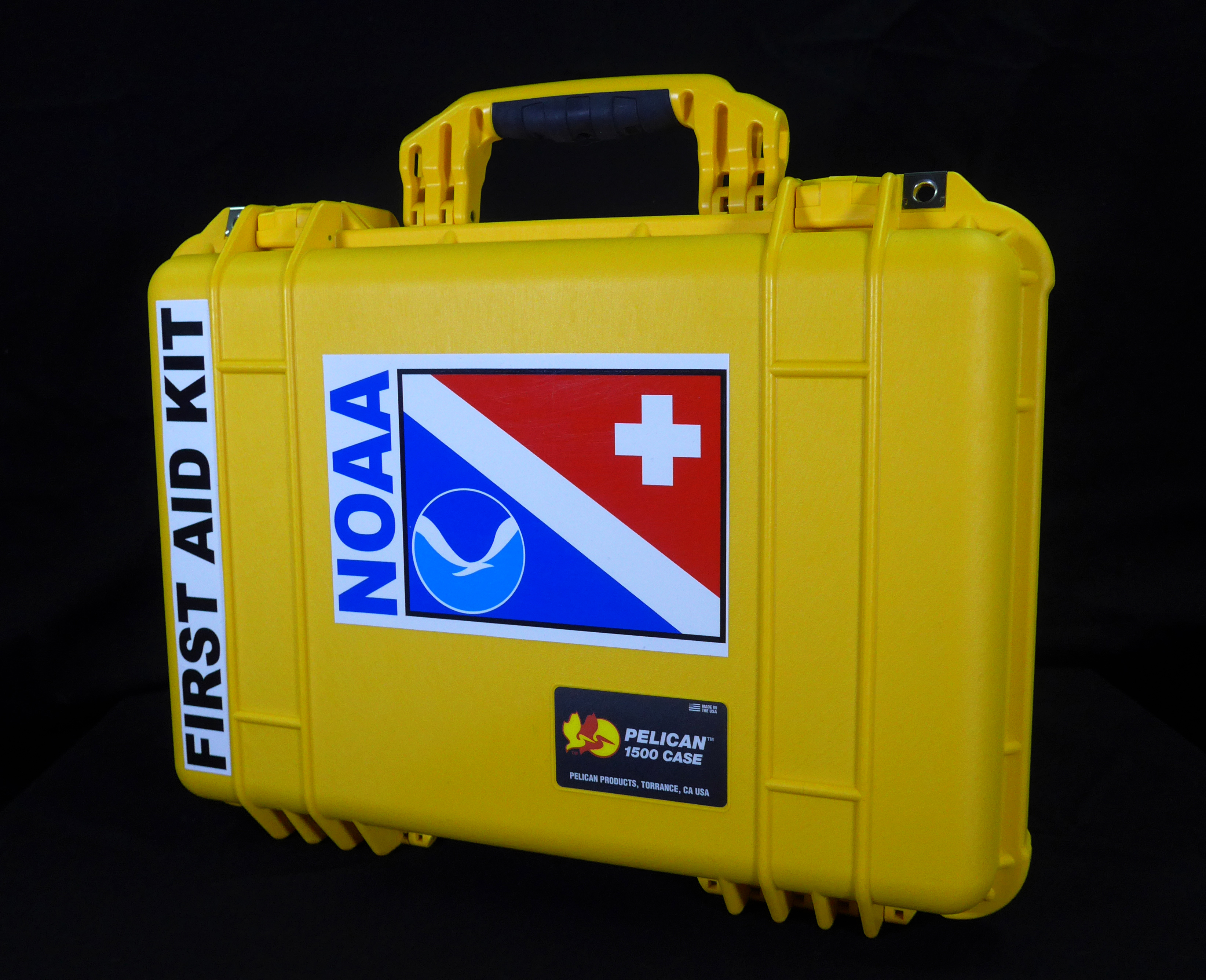 The waterproof case for NOAA First Aid Kit items