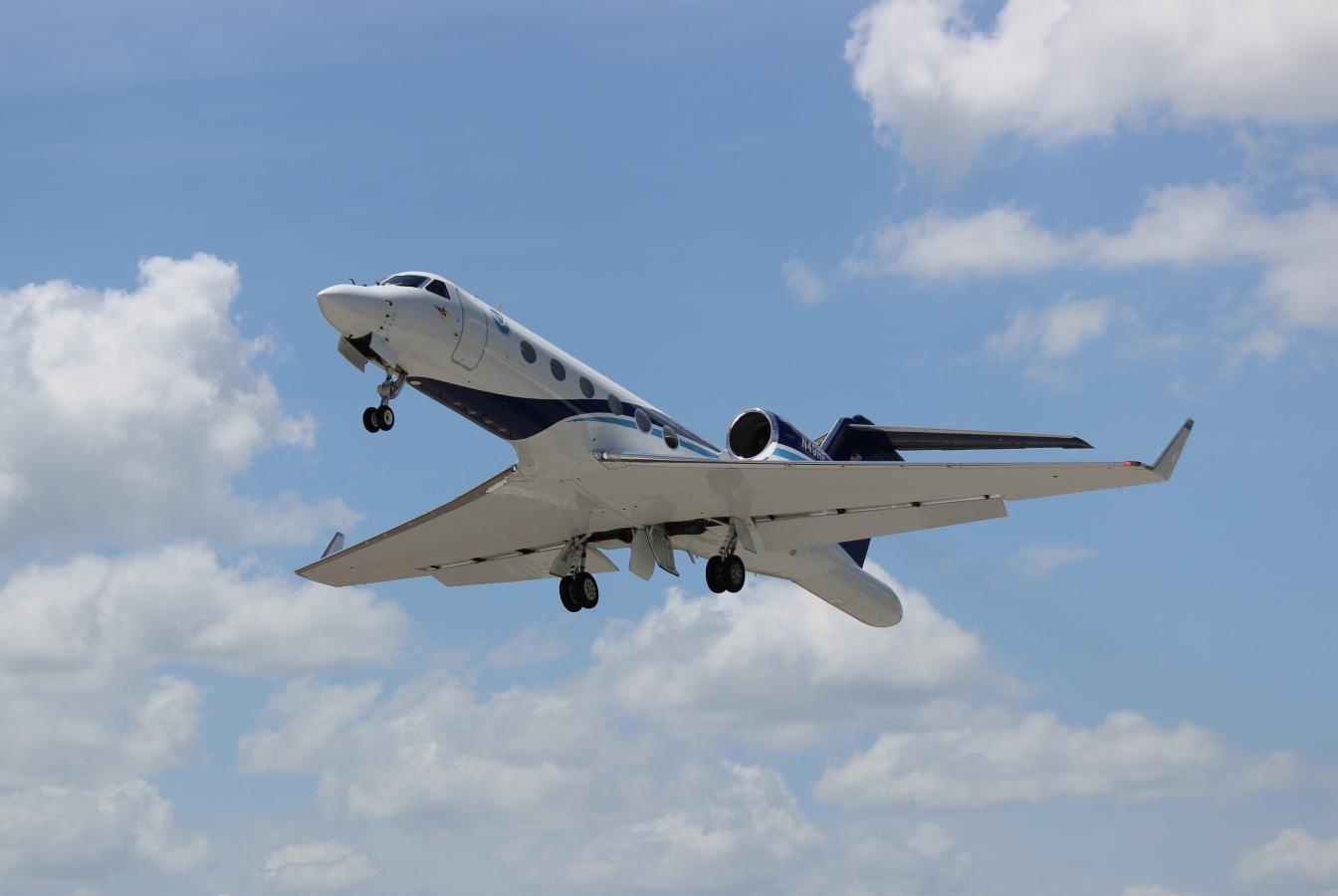 NOAA Gulfstream IV-SP taking off from Lakeland Linder Regional Airport