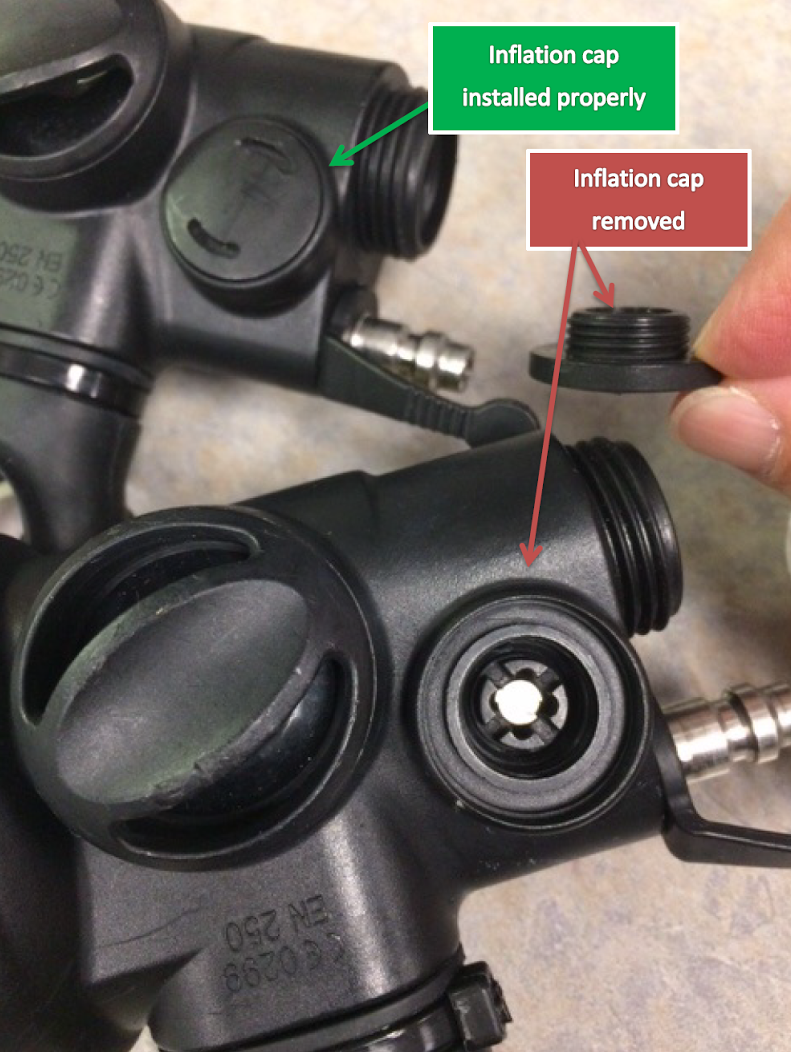inflation caps, installed and removed