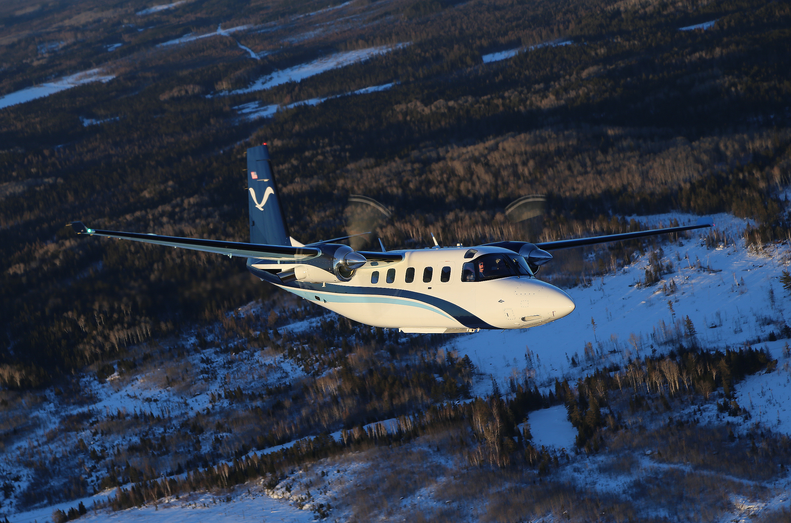 NOAA Gulfstream Turbo (Jet Prop) Commander AC-695A in Flight