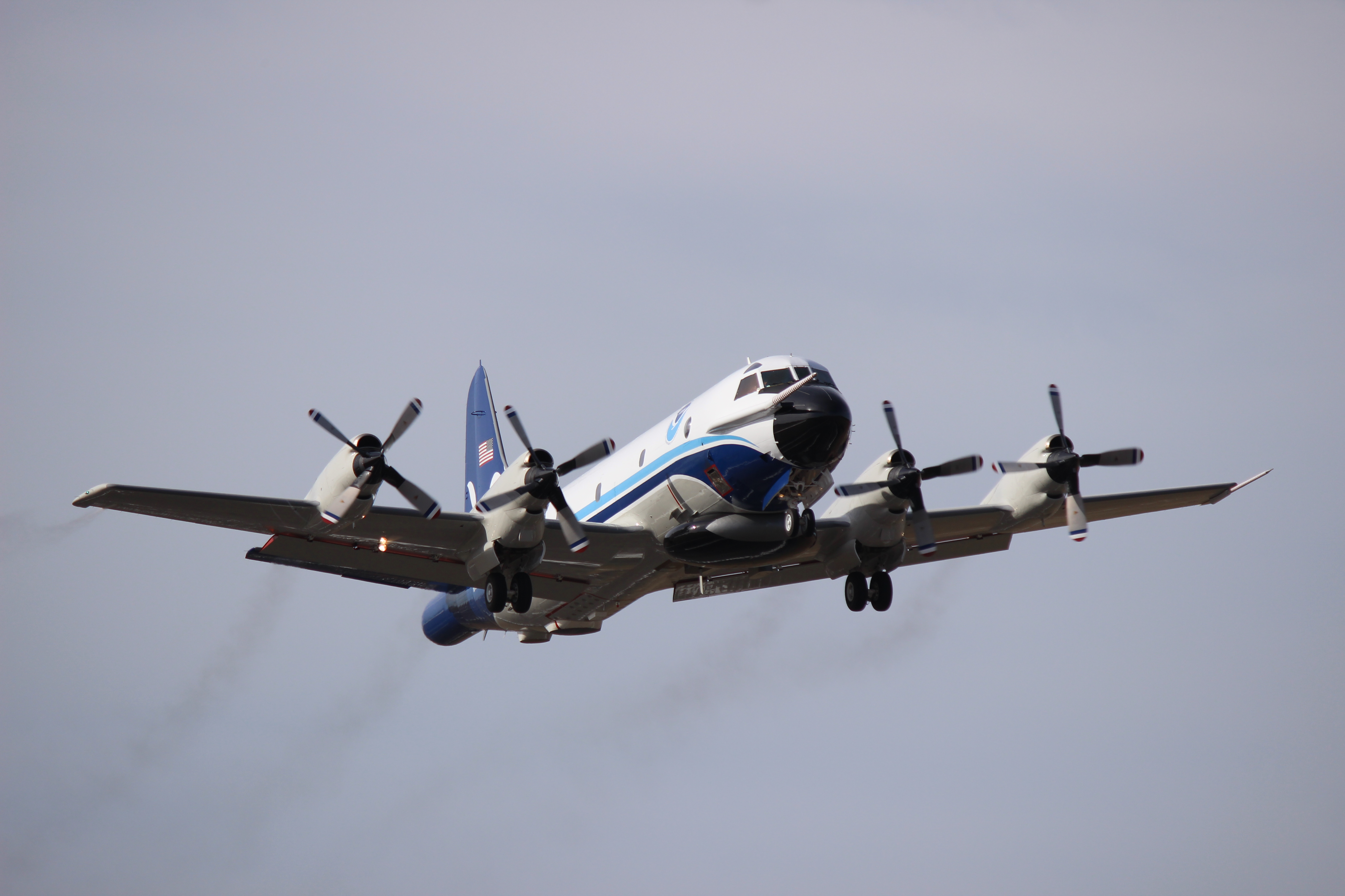 NOAA Lockheed WP-3D Orion N42RF taking off from Tampa, Florida