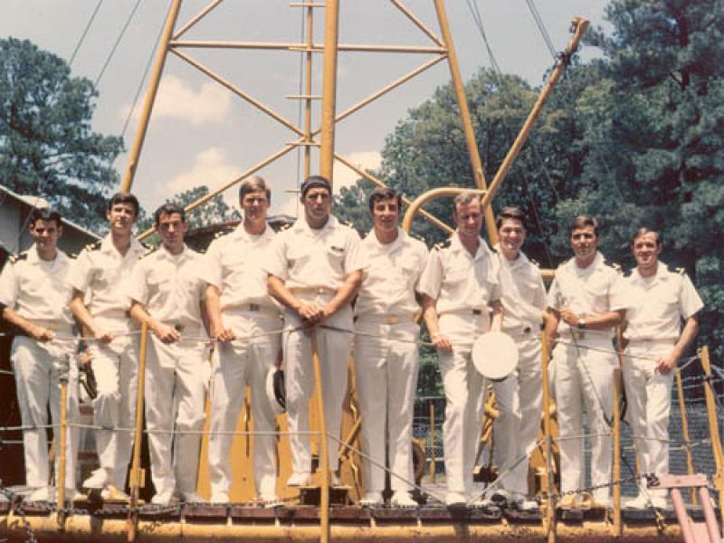 (left to right) Leslie R. Lemon, Gregory R. Bass, Thomas E. Brown, Carl A. Pearson, Larry J. Oliver, Peter S. Hughes, William T.