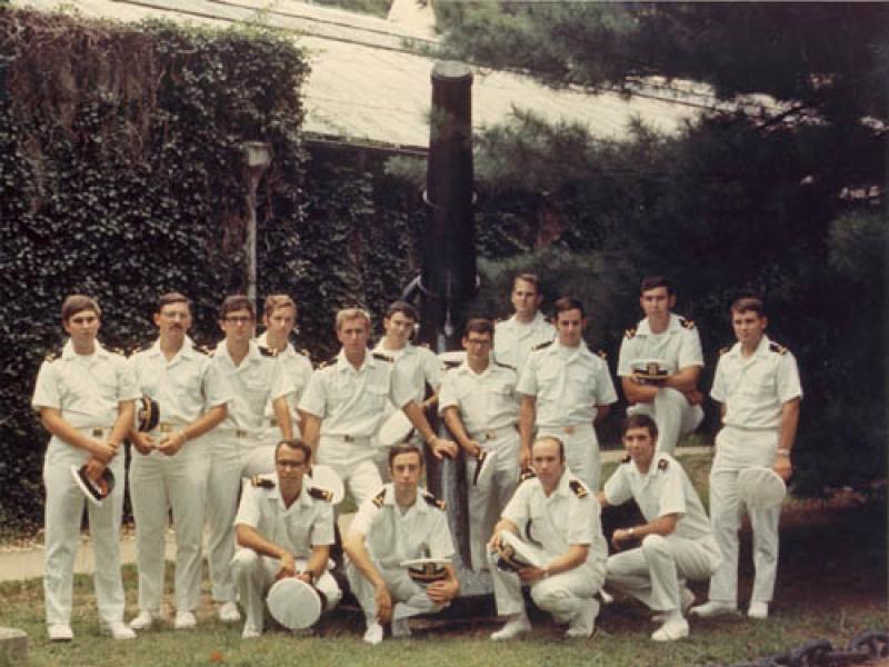 (left to right) Standing: Howard Evoy, Denis Redwine, Robert Qualset, Carl Ullman, Max Ethridge, David MacFarland, Jan McCabe,