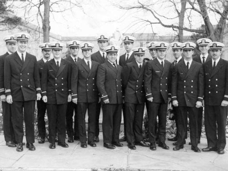 (left to right)1st Row: LT Nortrup, Kurt J. Schnebele, Emerson G. Wood, Glenn E. Freirich,  William M. Rivers, Jr., Nelson M. Fr