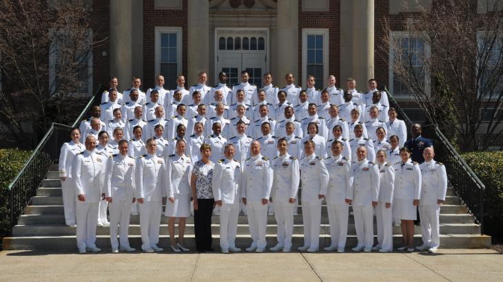 NOAA Corps Basic Officer Training Class 123along with their Coast Guard Officer Candidate School classmates